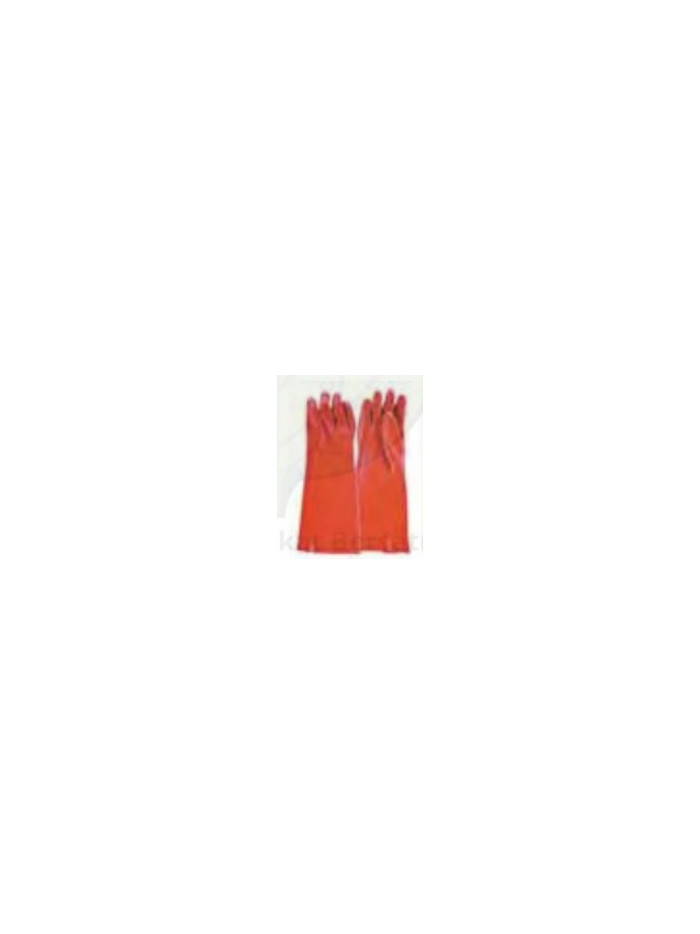 GL100 red pvc gloves 14 inch