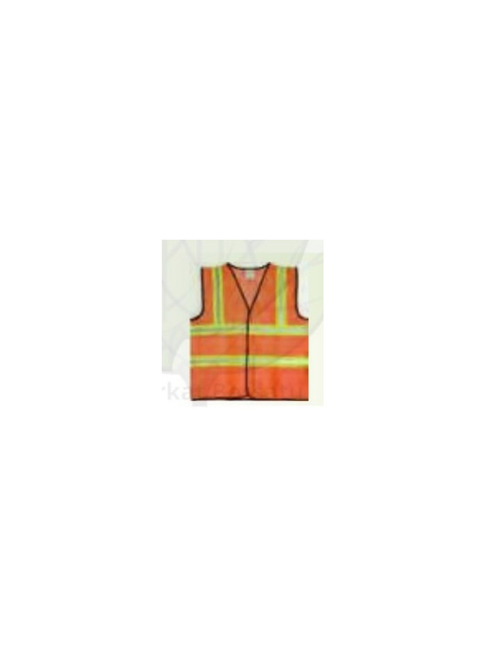 SV28 Orange Polyester safety vest w/ green-grey reflectives