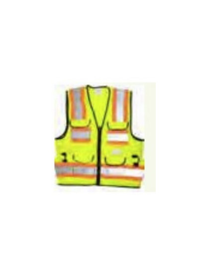 SV56 Six pocket green polyester vest with reflectives