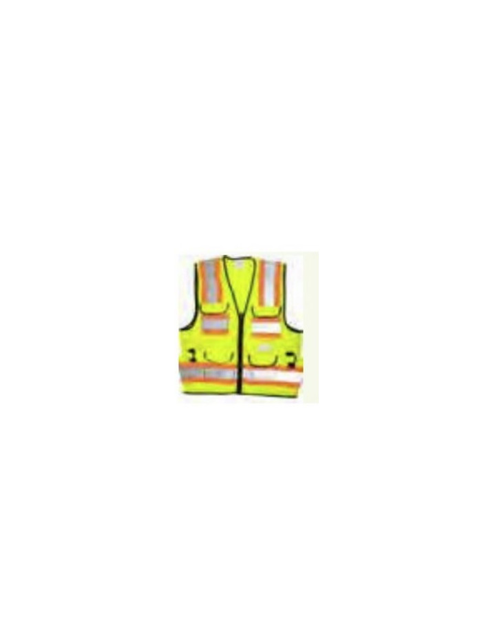 SV56 Six pocket green polyester vest with reflectives