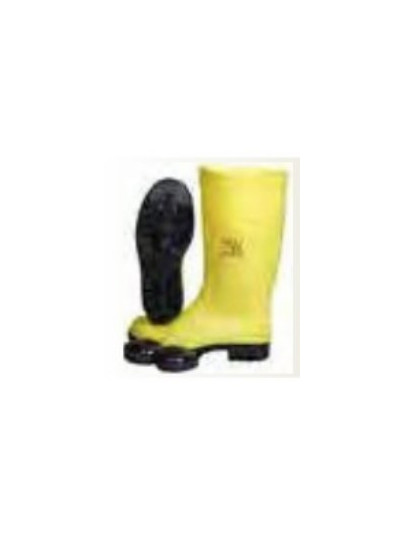 WY1278 Inyati pvc boots yellow upper, black sole, toe cap only
