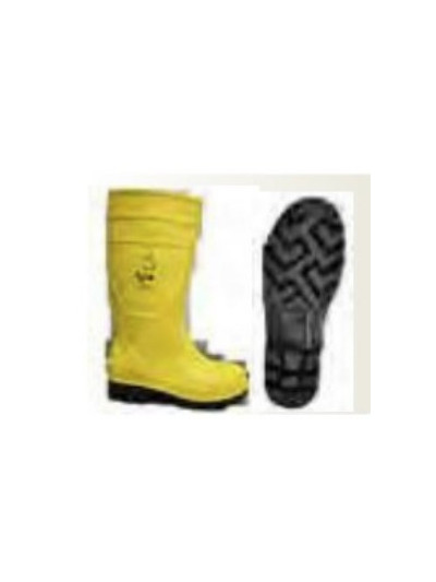 LX102 pvc boots yellow upper, black sole, toe cap only