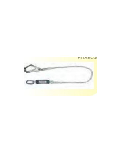 1390399 Single leg shock absorbing rope lanyard with one carabiner and one scaffold hook