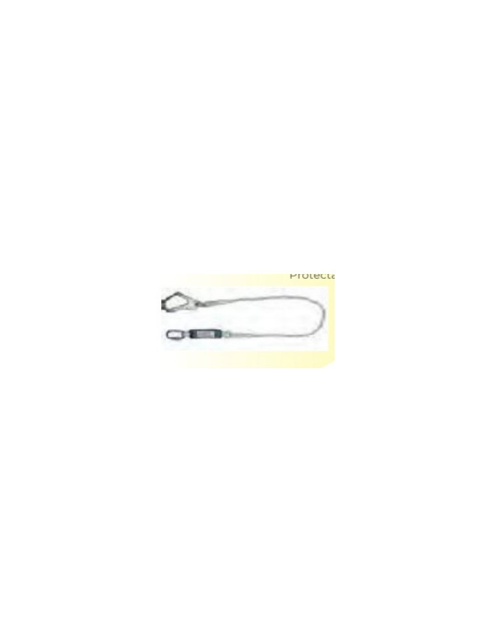 1390399 Single leg shock absorbing rope lanyard with one carabiner and one scaffold hook